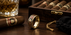 cigar band engagement ring