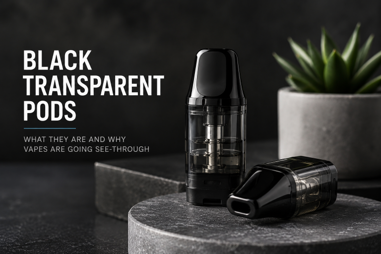 black transparent pods