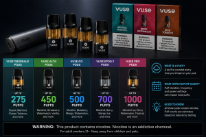 how many puffs in a vuse pod